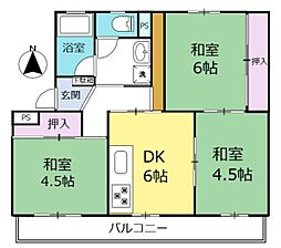 新宿団地9号棟 3DKの間取図画像