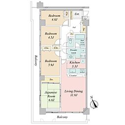 鳴滝パーク・ホームズ 4LDKの間取図画像