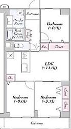 海老名スカイハイツ 3LDKの間取り