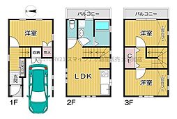鶴見区今津中2丁目　中古戸建 3LDKの間取り