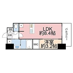 ソルテラスOSAKA緑橋クレアスト 6階1LDKの間取り