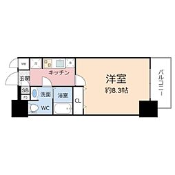 アドバンス大阪城エストレージャ 9階1Kの間取り