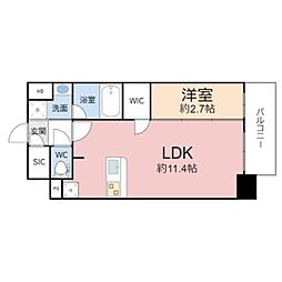 アプリーレ中之島 1LDKの間取図画像
