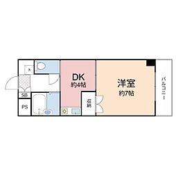 楠青山ビル別館 2Kの間取図画像