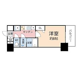 エスリード京橋グレイス 1Kの間取図画像
