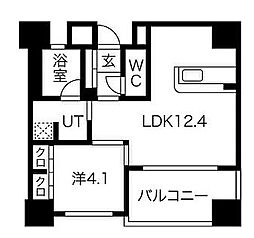 BELISTA那古野 1LDKの間取図画像