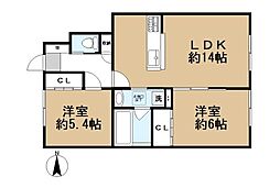 wan maison 1階2LDKの間取り
