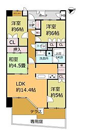 ランズ富雄アソシア 4LDKの間取り