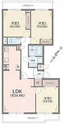 東戸塚緑の街4号棟 3LDKの間取図画像