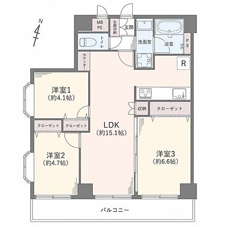 3LDK 間取り