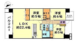 デュオヒルズ日根野ザ・プレミアム　中古マンション 3LDKの間取り