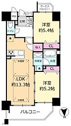 エステムコート谷町四丁目 2LDKの間取図画像