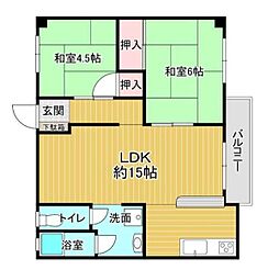 メゾン箕面 2LDKの間取図画像