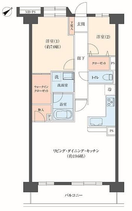 2LDK 間取り