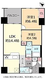 プレミアムコート浦添牧港 2LDKの間取り