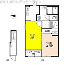 Euphoria 203 ｜ 滋賀県米原市下多良１丁目170（賃貸アパート1LDK・2階・41.90㎡） その2