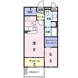 Ｎｅｗ−Ｗｉｎ 1階ワンルームの間取り