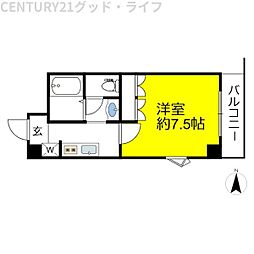 ベルフォーレ 1Kの間取図画像