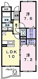 サニーヒル 2LDKの間取図画像