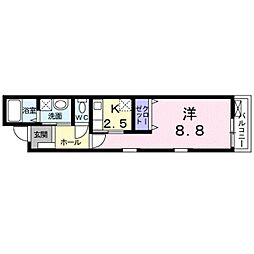 サンライズオアシス 1Kの間取図画像
