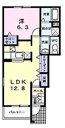 フォレストパーク参番館 1LDKの間取図画像