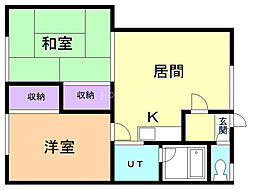 春光423ハイツB 2LDKの間取図画像
