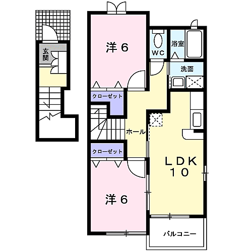 グレイスフル　A 201｜徳島県鳴門市撫養町木津(賃貸アパート2LDK・2階・57.22㎡)の写真 その2