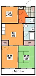 サンシャイン和 3DKの間取図画像