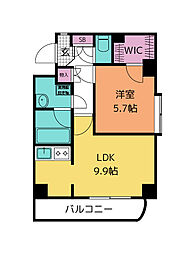 JR仙石線 陸前原ノ町駅 徒歩13分の賃貸マンション 2階1LDKの間取り