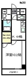 サクラーレ 1Kの間取図画像