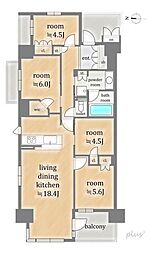 プレミスト京都西院 4LDKの間取り