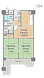 ルシエル太秦 2DKの間取図画像
