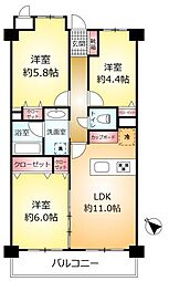 ライオンズマンション松戸上本郷 3LDKの間取り