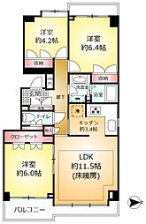 パークハウス新松戸311 3LDKの間取図画像