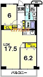 ジャルダン御池通 2LDKの間取図画像