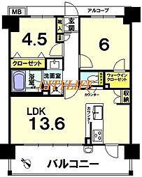 プレサンスロジェ京都西大路 2LDKの間取図画像