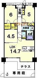 パラドール四条梅津 3LDKの間取図画像