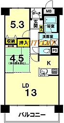 デルフィ西大路 2LDKの間取図画像
