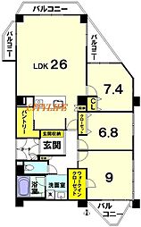 ライオンズマンション上賀茂 2LDKの間取図画像
