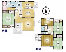 前橋市昭和町平家一戸建て 2SLDKの間取り