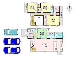 香芝市鎌田　中古戸建 4LDKの間取り