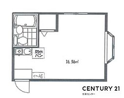 スターステージ代々木上原 2階ワンルームの間取り