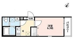 J'scourt中野B 1Kの間取図画像