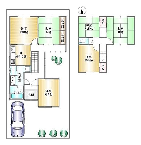 間取り 京都市山科区上花山桜谷