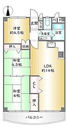 深草西浦住宅 3LDKの間取図画像
