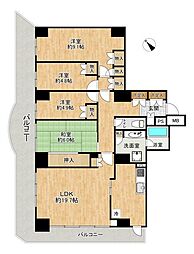 須磨パークヒルズC棟CYGNUS 4LDKの間取図画像