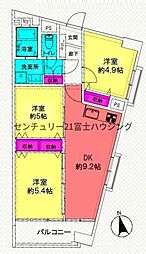 鵠沼スカイマンション 3LDKの間取図画像