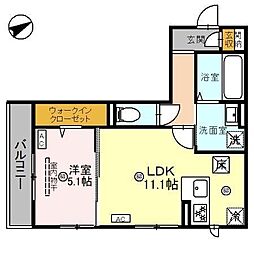 ラ・フェリーチェ 1LDKの間取図画像
