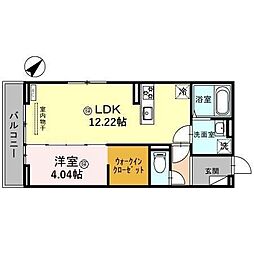 AL 1LDKの間取図画像