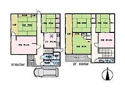 大和高田市市場　中古戸建 7DKの間取り